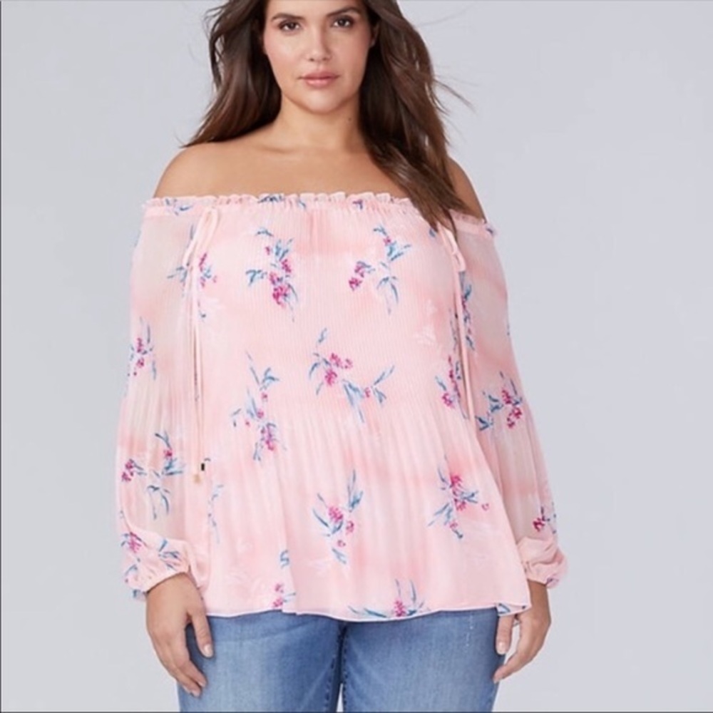 Lane‎ Bryant Pleated Off Shoulder Top Size 26/28